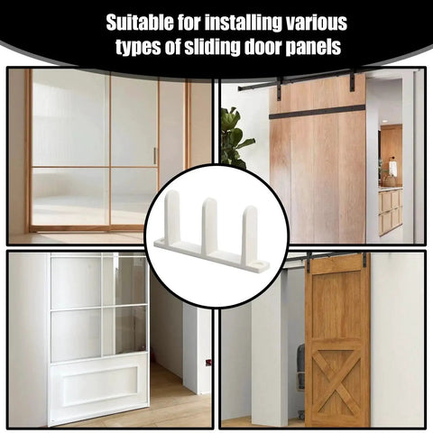 Sliding Closet Door Floor Guide Set White Bottom Track Guides For Stable Door Sliders With Floor Mount Or Adhesive Pad Installations