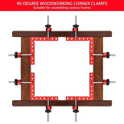 Four Pack 90 Degree Right Angle Clamps With Storage Box, 5.5 Inch Aluminum Alloy Precision Positioning Squares For Picture Frames
