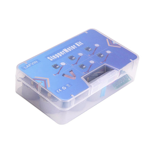 Stepper Motor Kit by LAFVIN in clear plastic case with ULN2003 driver boards for Arduino