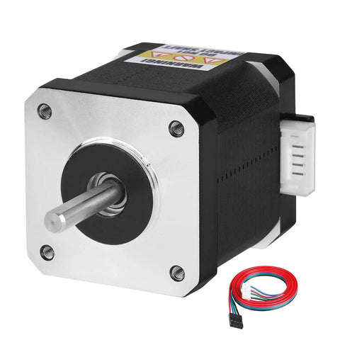 0.9 Degree Nema 17 Stepper Motor 2 Phase High Torque Bipolar 1.3A 2.5 Ohm 42x48mm 4 Lead Shaft 24mm Phi 5mm 42 Stepper Motor With 1M Cable For 3D Printer DIY Robot CNC Machine YEJMKJ front view