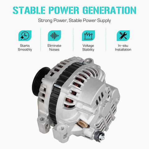 Plug And Play 90 Amp 12V Alternator Replacement For CR V 2.4L And RSX 2.0L, Easy Install, Heavy Duty Power, Durable Auto Electrical Upgrade