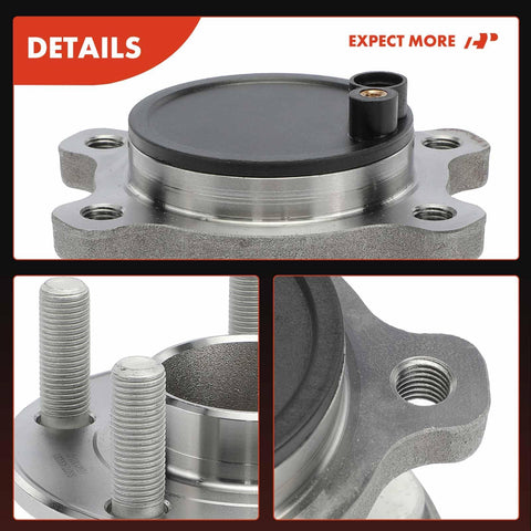 Rear Wheel Bearing And Hub Assembly For Ford Transit Connect 2019 2020 2021 2022 2023 5 Lug 4 Bolt Holes Left Or Right Fit OEM Quality No ABS Sensor Beefed Up Wheel Hub Replacement For A Solid Ride, showing close-up details of lug studs and bolt holes.