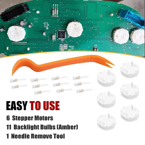 Instrument Cluster Gauge Stepper Motor Repair Kit For GM Silverado Sierra Tahoe Yukon GMC Includes Six Motors Eleven Backlight Bulbs And One Removal Tool