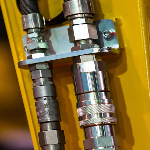CEKER 1/4 in NPT skid-steer flat-face hydraulic quick disconnect couplings, ISO 16028, chrome pair
