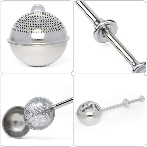 Flour Duster For Baking One Handed Operation Stainless Steel Powdered Sugar Shaker Duster with spring-action handle and perforated scoop
