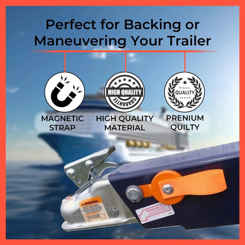 Bistras surge brake lockout key for UFP boat trailer installed; magnetic orange strap, side bracket fits A-60/A-75/A-84
