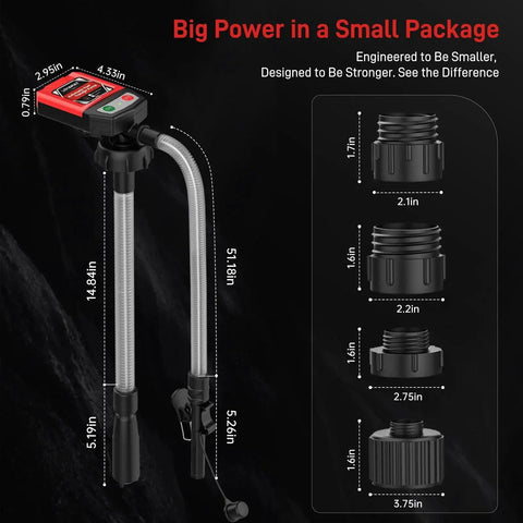 Automatic Portable Fuel Transfer Pump With Auto Stop And 30 Second Alert No Spill Fast 3.8 GPM Electric Gas Can Pump with adapters