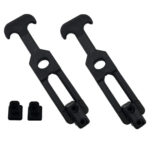 8 Pack 6.3 Inch Flexible Rubber T Handle Draw Latches For Tool Boxes And More, two black latches with mounting hardware