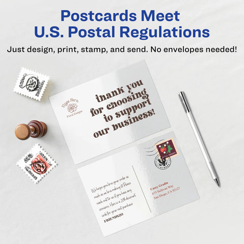 Postcard Templates For Inkjet And Laser Printers 4.25 By 5.5 Inches Glossy White 100 Blank Cards Micro Perforated For Easy Separation Ideal For Thank You Notes Promotions Product Instructions And Custom Mailers With Avery Templates By Avery