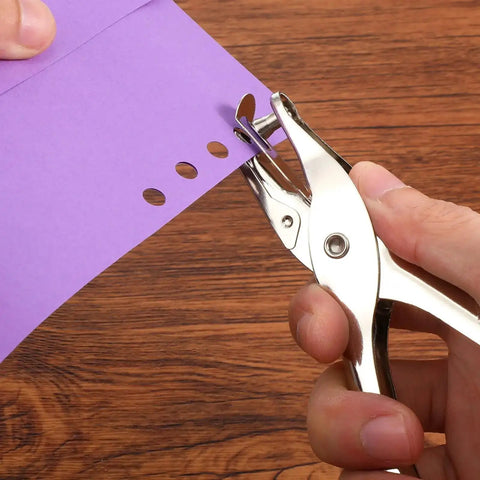 24 Pack Single Hole Punch One Quarter Inch Handheld Paper Punch for Circle Holes, metal punch creating holes in purple paper