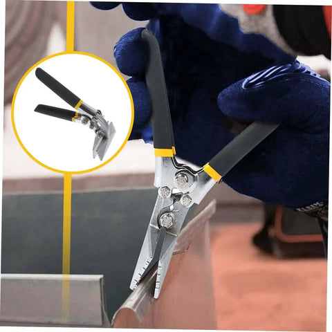 3 Inch Hand Seaming Pliers Manual Metal Bender For Bending Seams And Flattening Sheet Metal With Straight Jaw Design in use