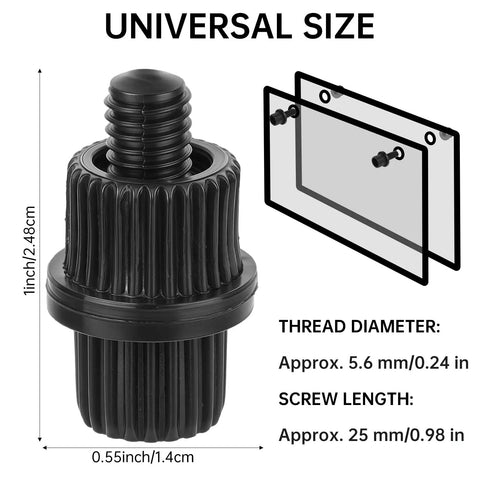4 Pack 6mm Nylon License Plate Bolts And Nuts Kit With 25mm Screw Length And Universal Thread For Cars Trucks Motorcycles And Bikes Durable Weatherproof Fasteners That Keep Plates Secure And Vibration Free, single bolt and size chart shown.