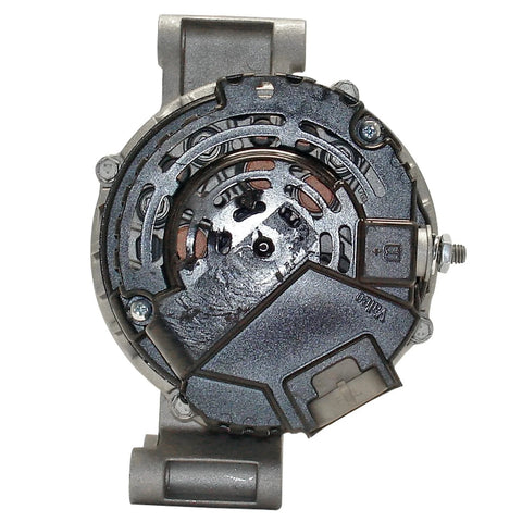 Remanufactured Car Alternator 334-2857 with high temp bearings and double lip seals, visible rotors and stators, rear view