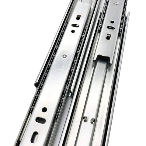 5 Pairs Of 14 Inch Full Extension Drawer Slides With Ball Bearing, Silent Side Mounted, Zinc Plated Cold Rolled Steel, 100 Lb Load Capacity