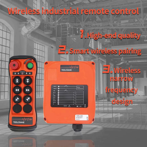 Industrial Wireless Crane Remote Control Kit With Six Buttons For Electric Hoist And Overhead Crane Transmitter Receiver