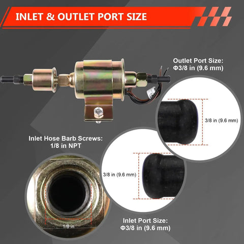 High Performance 12V Inline Fuel Pump For Gasoline And Diesel Engines With 5 To 9 PSI And 30 GPH No Fuss Install Plug And Play