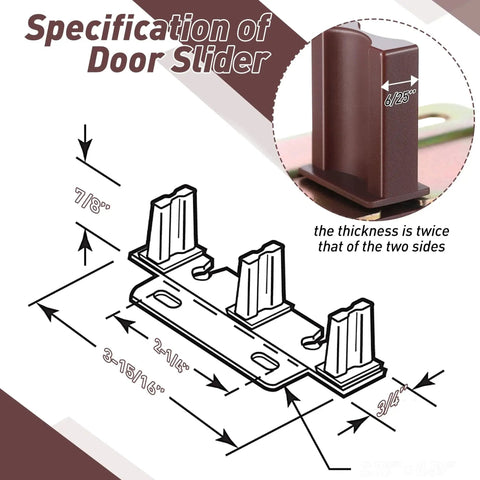 Sliding Closet Door Floor Guide Kit Universal Adjustable Width Track Mount 6 Pack Compatible With N 6796 Stamped Steel