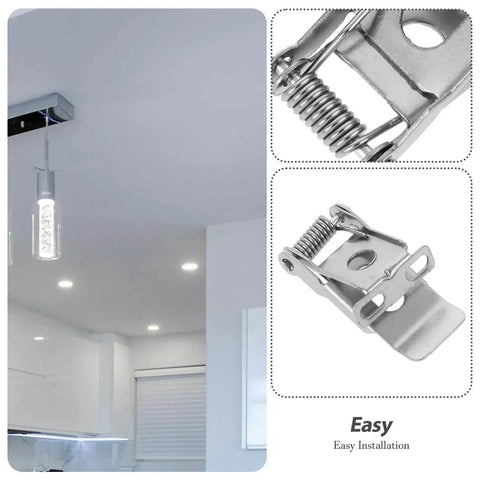 10 Pack Downlight Retaining Clips and Retrofit Light Securing Clamps for Recessed Fixtures, heavy duty metal spring clips on ceiling