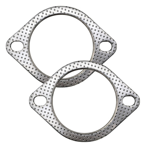 Metal exhaust gasket pair for 3-inch two-bolt flange, 77mm ID