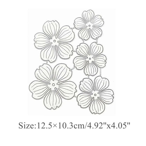 3D Flower Frame Metal Die Cuts Set For Scrapbooking And Card Making with leaves and floral embossing dies, silver finish, 4.92x4.05 inches