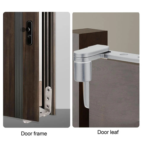 Heavy Duty Stainless Steel Door Pivot Hinges 130lb Load Bearing Hidden 270 Degree Inset Hinge for Bookcase Doors installed