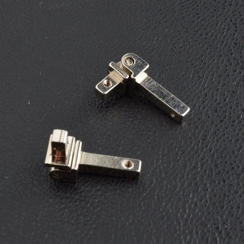 10 Sets Replacement Eyewear Hinges For Glasses And Sunglasses With Spring Hinges Alloy Silver Tone viewed on black surface