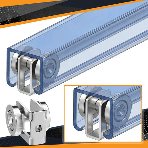 Four Pack Light Duty Two Wheel Trolley Assembly For One And Five Eighths Inch Strut Channel With Zinc Plated Roller Bearings M6 Mounting Holes