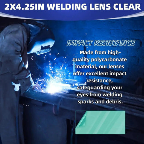 2x4.25 inch universal welding lens clear polycarbonate impact-resistant eye safety debris protection
