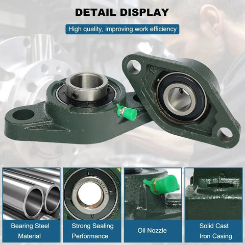 Four Pack Pillow Block Bearing UCFL205 16 Self Aligning Flange Mount Ball Bearing Unit With 1 Inch Bore And Two Bolt Flange