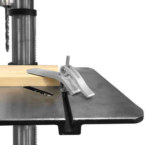 Cam Action T Track Quick Release Hold Down Clamp For Jigs, Fixtures And Shop Fences, 2 3 Eighths Inch Capacity on drill press