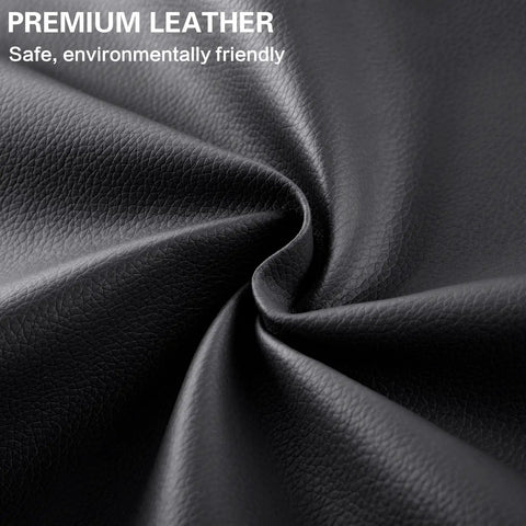 Close-up of premium leather showing texture, used in Leather Repair Patch Kit 4x63 Inch Self Adhesive Tape For Furniture And Car Seats Black.