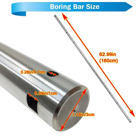 Pro Grade Portable Line Boring Machine Boring Bar 1.18 Inch By 63 Inch And 30 By 1600 Millimeter LT30 Model Steel Line Bore Bar Accessory For Hole Drilling Disassemblable For Easy Install And Quick Setup JARYANNIX.