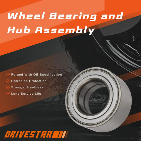 2 Pack Front Wheel Hub Bearing 510061 Direct Fit Compatible With 2000 2006 Nissan Sentra 2002 2007 Mitsubishi Lancer ES 2000 2002 Mitsubishi Mirage Front Left And Right Wheel Bearing Replacement For A DIY Ready Upgrade product image showing wheel bearing and hub assembly.
