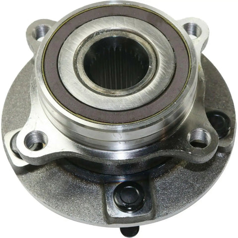 Front view of Front Wheel Hub and Bearing Assembly 2 Piece Set for Mitsubishi Lancer 2008 2015 Left and Right Replacement Kit