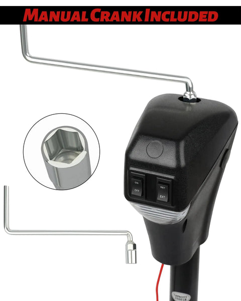Electric Trailer Tongue Jack 3500Lbs A Frame Lift 18 Inch 12V DC Heavy Duty with manual crank included