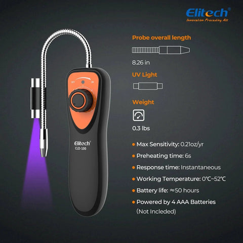 Advanced Freon Leak Detector For Car HVAC Systems with 6 Second Preheat, adjustable sensitivity, Elitech CLD 100 probe image