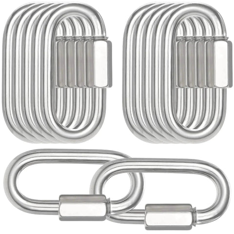 30 Pieces Three Point Five Inch M10 Quick Links Galvanized Steel Heavy Duty Chain Links With Three Eighths Inch Locking Carabiners for Hammock