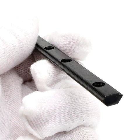 Close-up of Four Pack 20 Series Aluminum Extrusion T Slot Corner Brackets With Screws Straight Line Connectors in hand