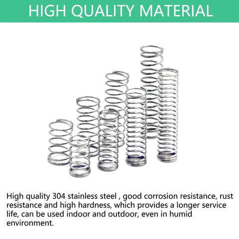 Compression spring assortment, 450 pcs stainless steel in 24 sizes for shop, home repairs and DIY projects