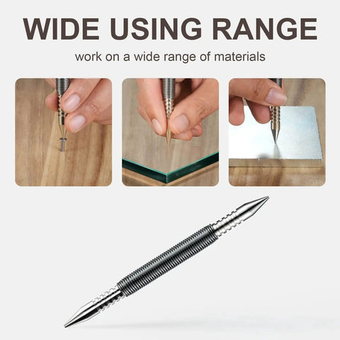 Dual Head Nail Setter With Spring Loaded One Thirty Second Inch And One Sixteenth Inch Sizes Hammerless Nail Punch Tool in use