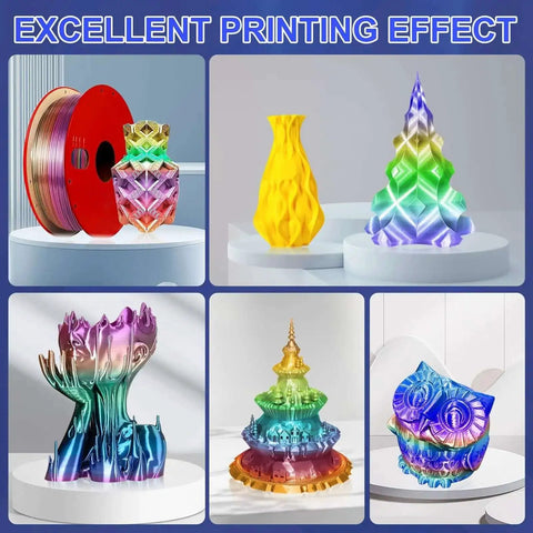 Colorful 3D printed models display excellent printing effect using 2 Pack Pro Grade Hotend Kit For A1 And A1 Mini 3D Printer Head Upgrade.