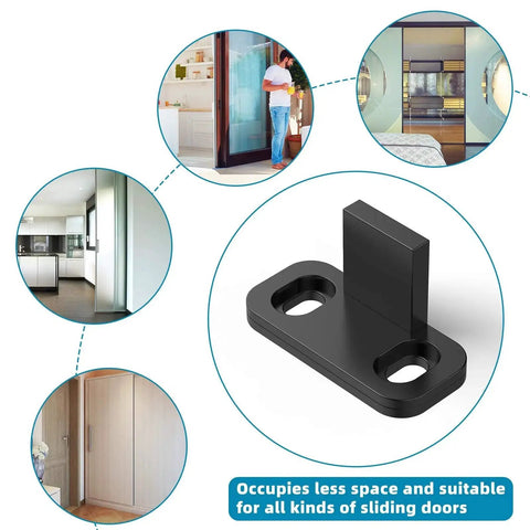 Eight Piece Barn Door Floor Guides Set For Sliding Doors Bottom Mount Floor Track And Closet Hardware Plastic Wall Mounted Guides