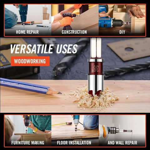Pro Grade Countersink Drill Bit Set For Wood Metal Plastic With 82 Degree Countersink, Five Flute Bits, Quick Change Hex Shank in use