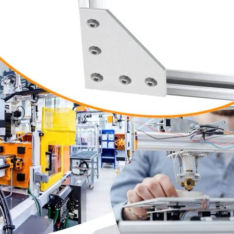 Sturdy 3030 Corner Bracket L Shape Connector Kit for Aluminum Extrusion Profiles with 50 T Nuts 50 Hex Screws and 1 Wrench