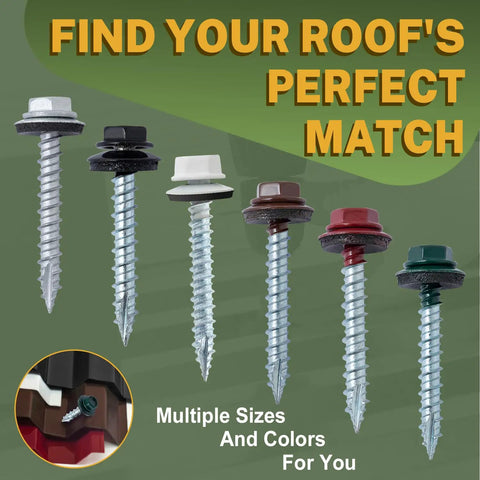 Heavy Duty Metal Roofing Screws For Roofing And Siding 14 By One And A Half Inch 300 Pack Brown Painted Anti Corrosion Coating Easy