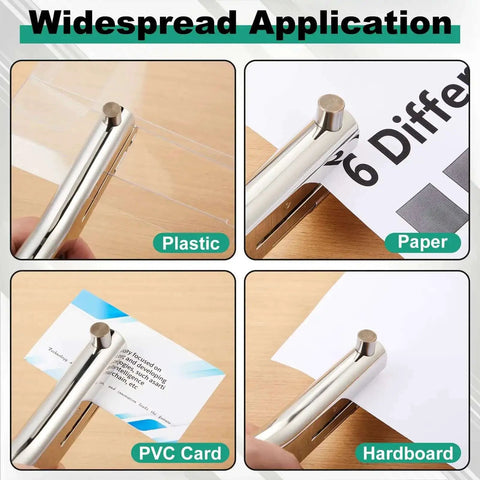 Heavy Duty Hole Punch With Long Reach And Deep Throat for punching plastic, paper, PVC card, and hardboard materials