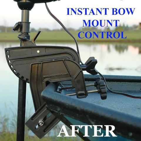 Universal Trolling Motor Mount For Jon Boats Bow Installation No Tools Required Quick Set Up Easy To Install Fits Gunnels Under Three Inches Wide Stable Precise Boat Handling On The Water installed on boat