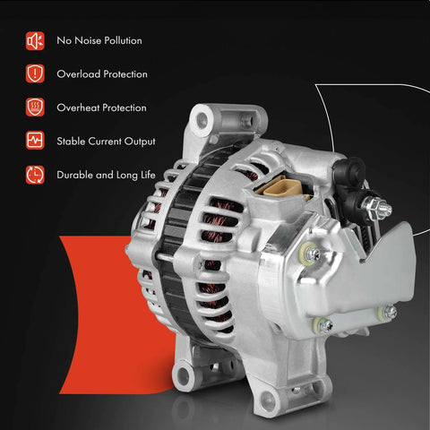 Alternator Replacement For Mazda MPV 2000 2001 2.5L V6, 12V 100A Output, 6-Groove Pulley, Clockwise Rotation, Beefed-Up Power