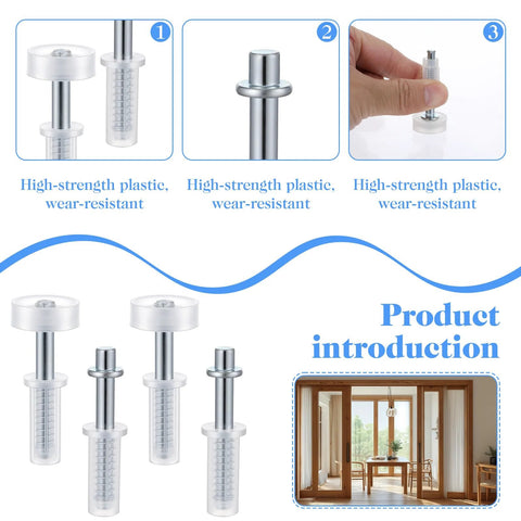8 Piece Spring Loaded Bi Fold Door Hardware Kit For Closet Doors Easy Install Stainless Steel Folding Doors Top Roller Guide Wheel And Top Pivot Bifold Repair Kit DIY Friendly, showcasing components and installation steps.