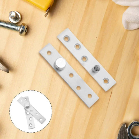 2 Pack Stainless Steel Hidden Door Hinges With 360 Degree Pivot And Hush Quiet Operation on wood surface